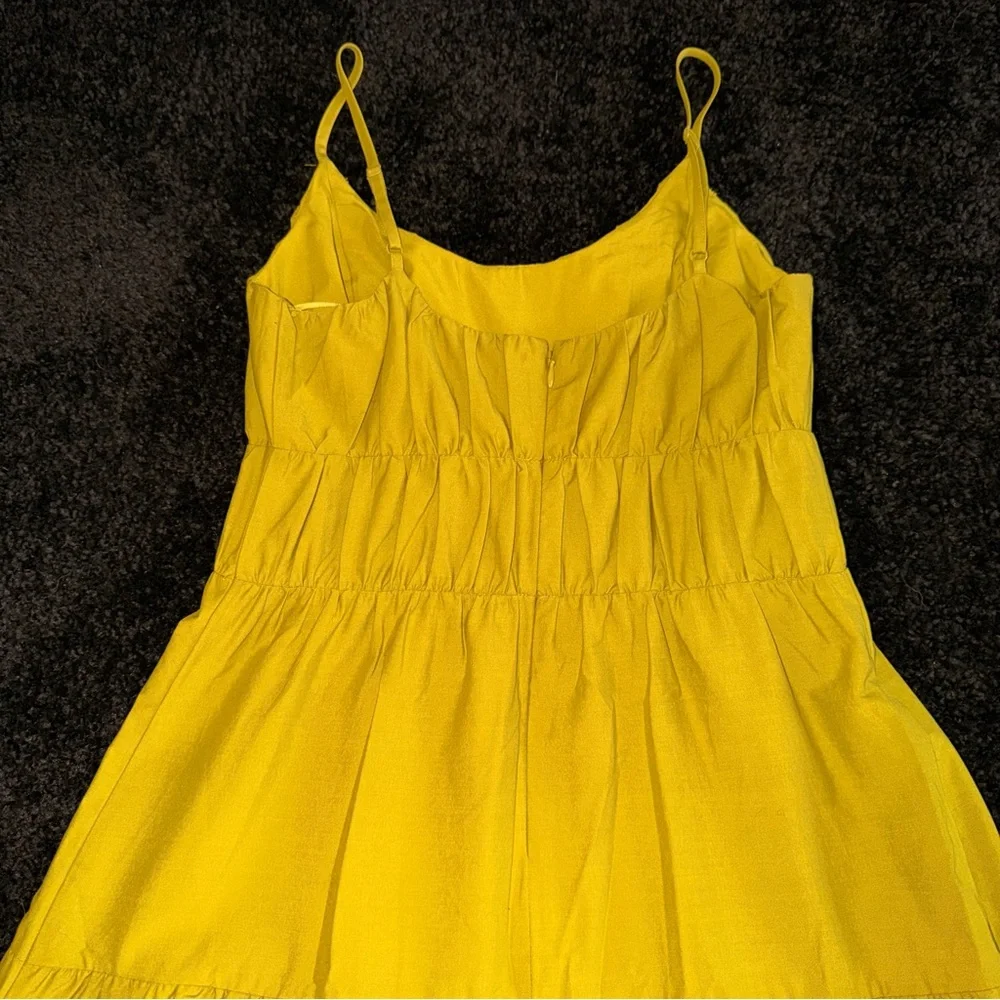 Express Tiered Maxi Dress Lime Green Smocked Strappy Summer XS - Picture 7 of 10